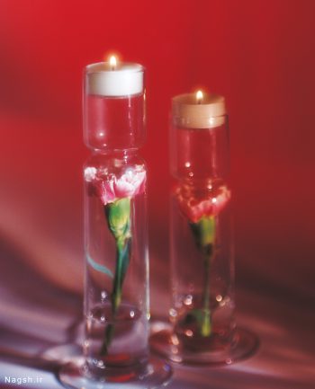 گلدان گل با در پوش شمع